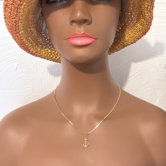 Gold Color Anchor Necklace - Picture 4 of 4